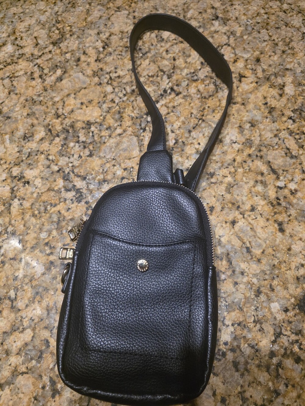 Steve Madddn Black Pebbled Crossbody Sling Bag